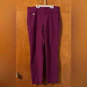 Women’s Alfani Pull-on Stretch Dress Pant Purple/Fuscia color 4P